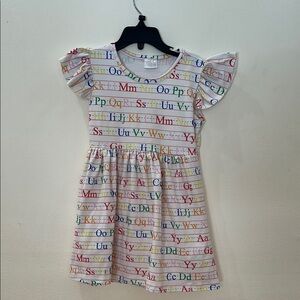 Colorful Alphabet Print Kids Dress